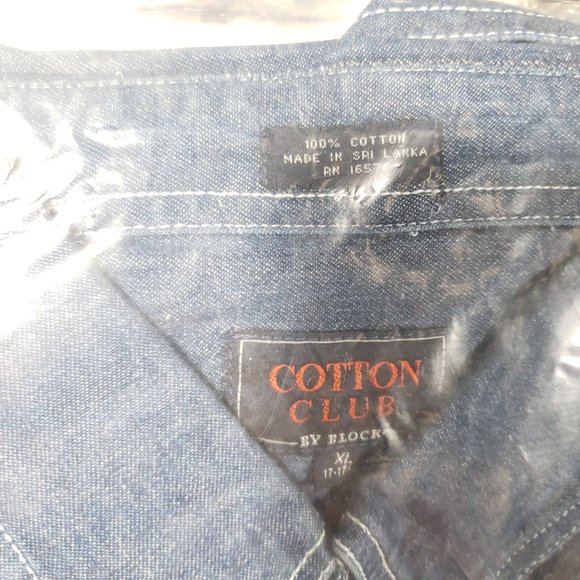 NWT L/S Button Down Denim Jeans Shirt Men's XL 17/17.5 Utility Casual Work - Picture 2 of 6